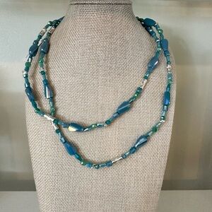 Park Lane Cascade Necklace/Bracelet - Elegant Blue/Green Beaded Necklace